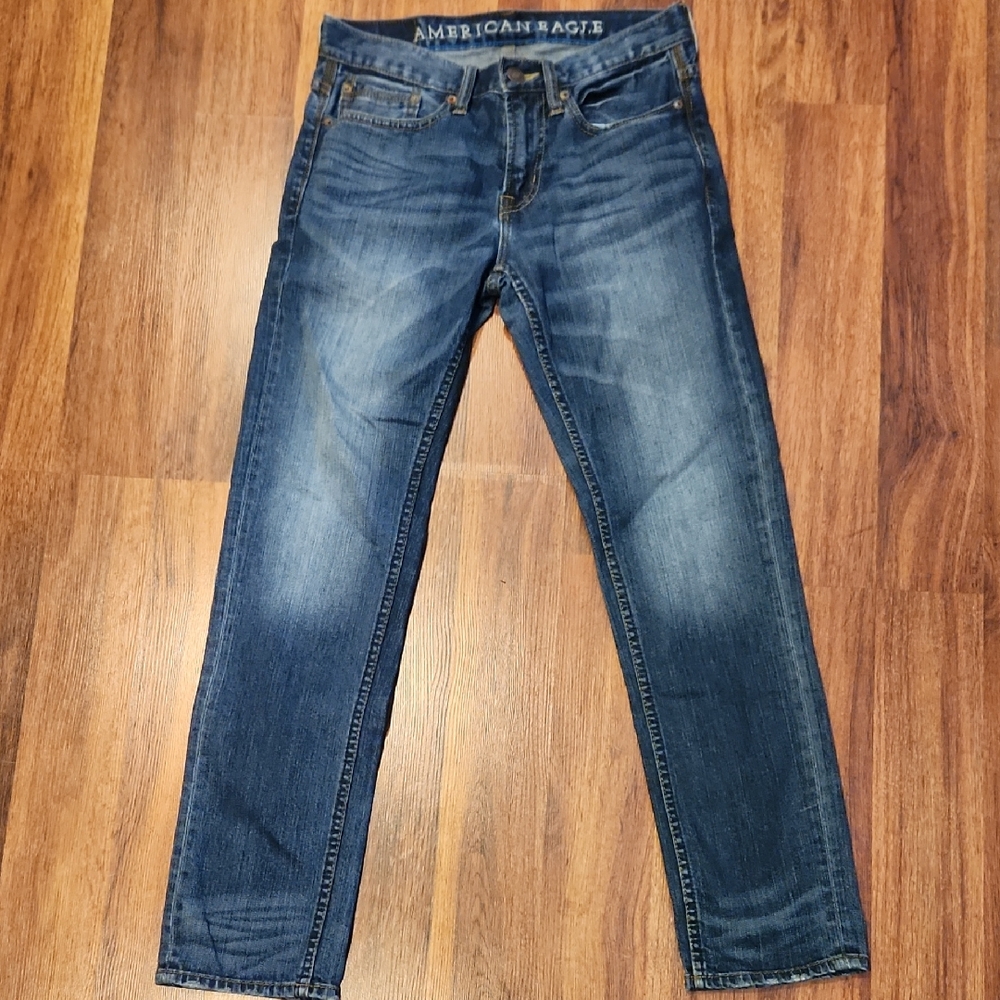 American Eagle Men's Dark Blue Skinny Jeans 28/30